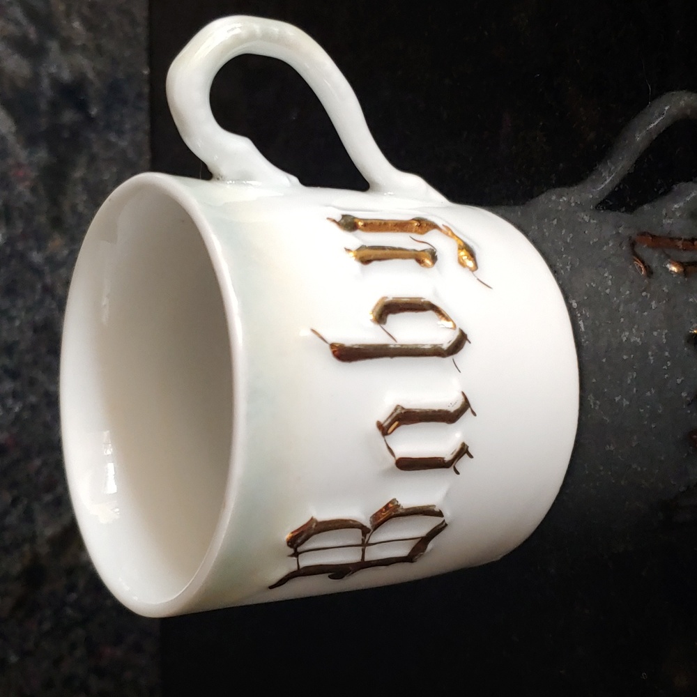 Antique Leuchtenburg Gold Trimmed Baby Cup